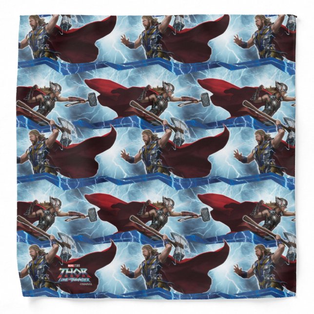 Electric Thor and Mighty Thor Pattern Bandana (Front)