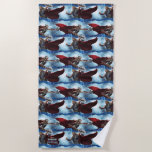 Electric Thor and Mighty Thor Pattern Beach Towel