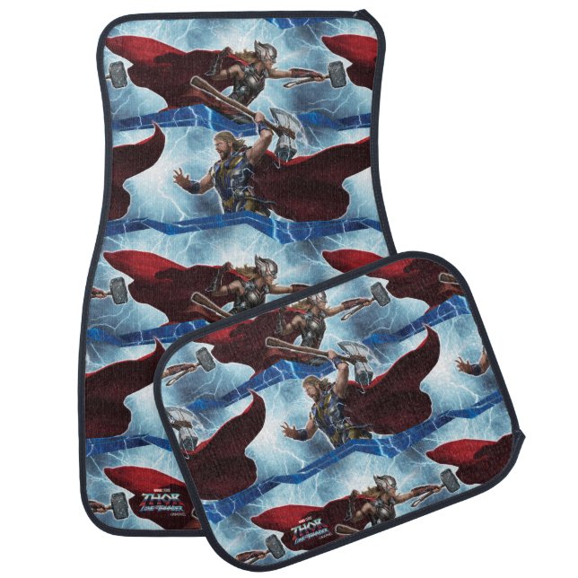 Electric Thor and Mighty Thor Pattern Car Floor Mat (Set)