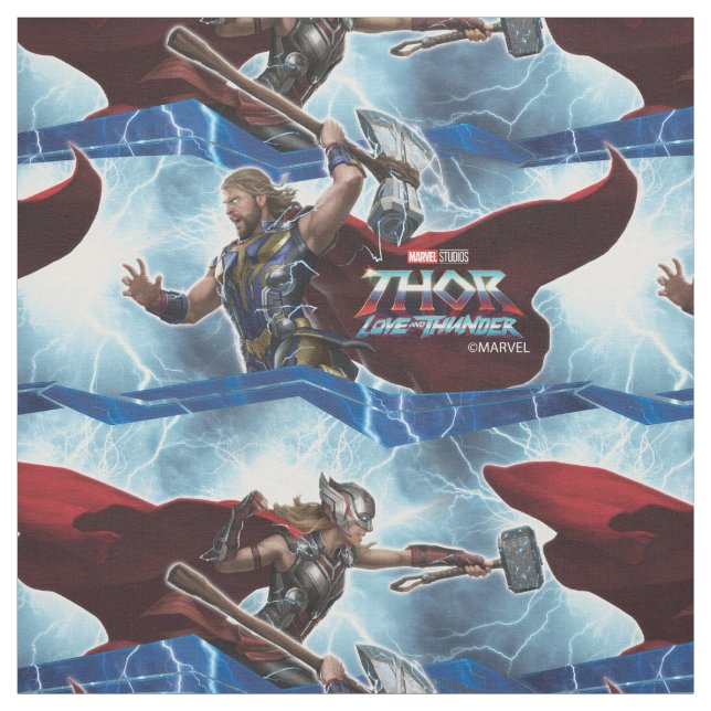 Electric Thor and Mighty Thor Pattern Fabric (Swatch)