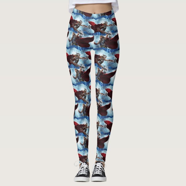 Electric Thor and Mighty Thor Pattern Leggings (Front)