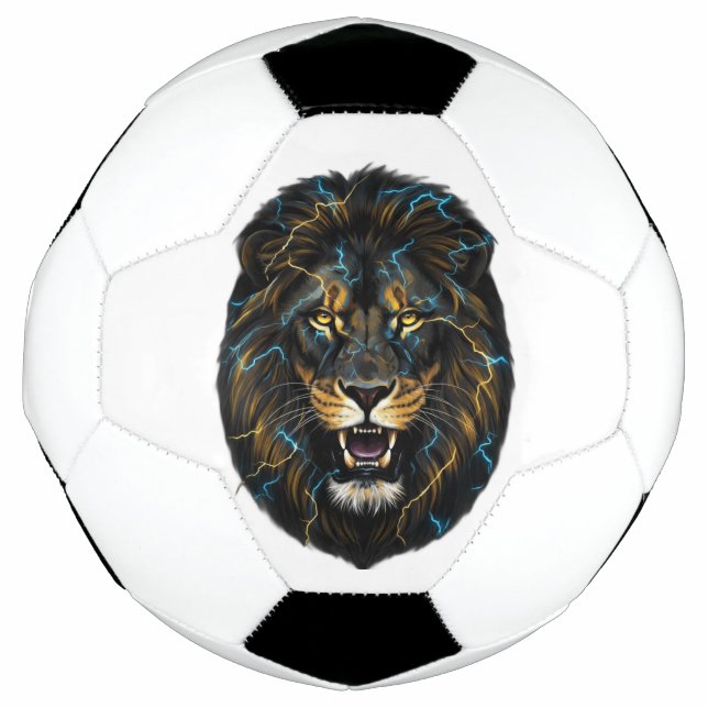 Electric Thunder Lion Soccer Ball (Front)