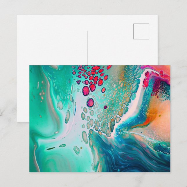 Electric Tides of Color Marble Postcard (Front/Back)