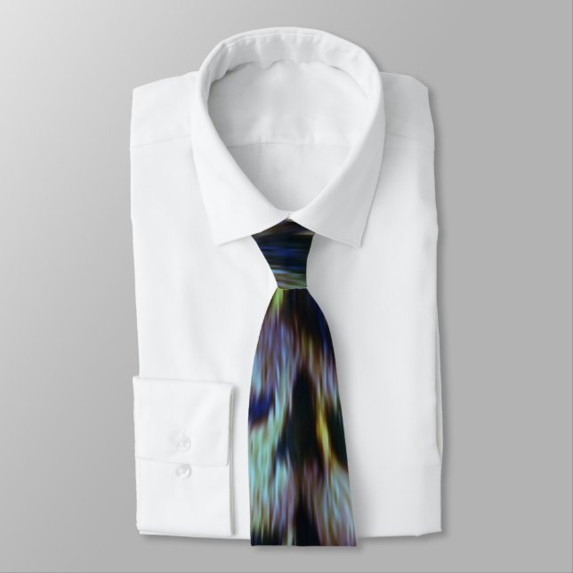 Electric Tiger Skin Print Neck Tie (Tied)