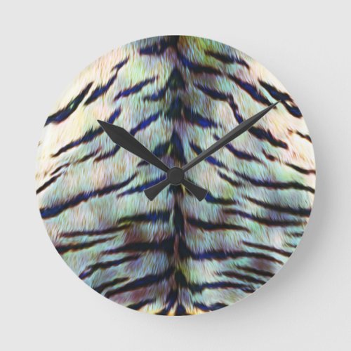 Electric Tiger Skin Print Round Clock