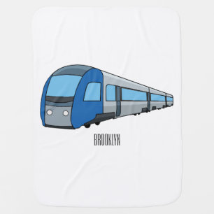 Electric train cartoon illustration  baby blanket