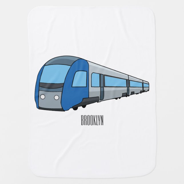 Electric train cartoon illustration  baby blanket (Front)