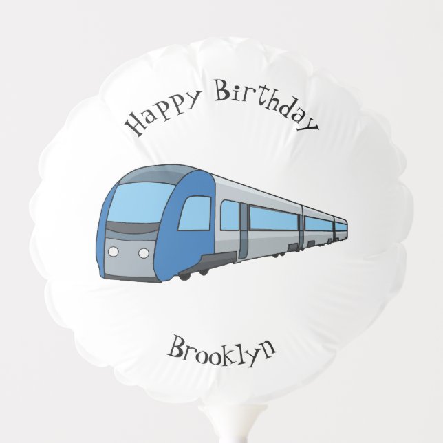 Electric train cartoon illustration balloon (Front)