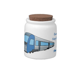Electric train cartoon illustration candy jar