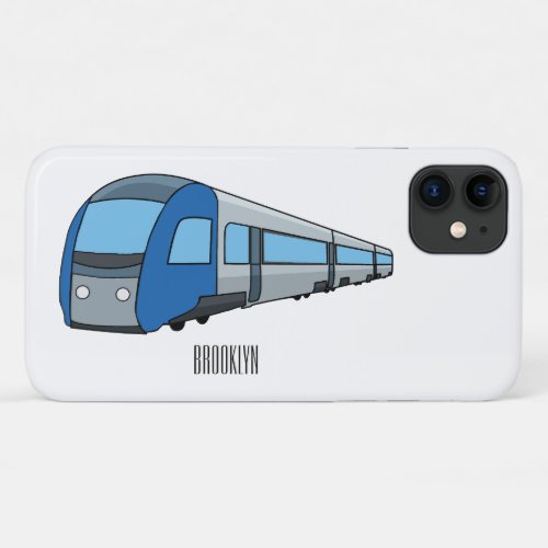 Electric train cartoon illustration iPhone 11 case