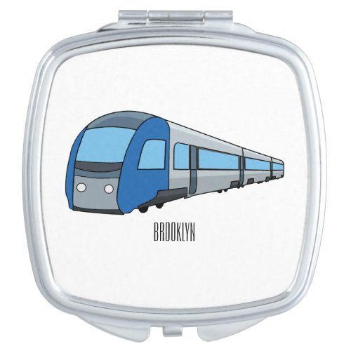 Electric train cartoon illustration compact mirror