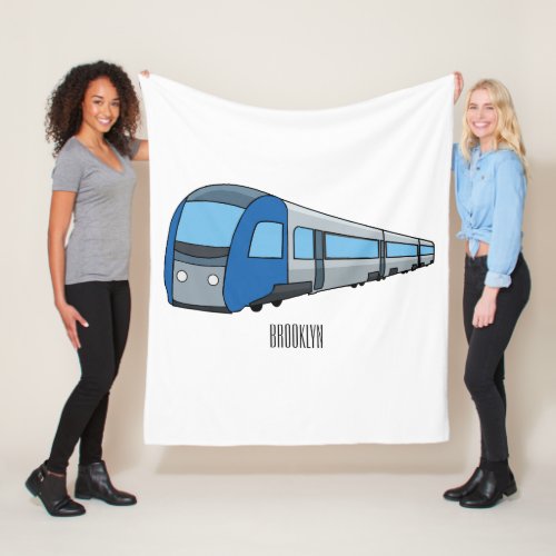 Electric train cartoon illustration  fleece blanket