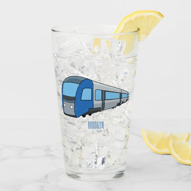 Electric train cartoon illustration glass (Back Ice)