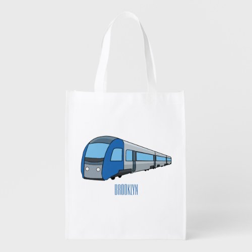Electric train cartoon illustration  grocery bag