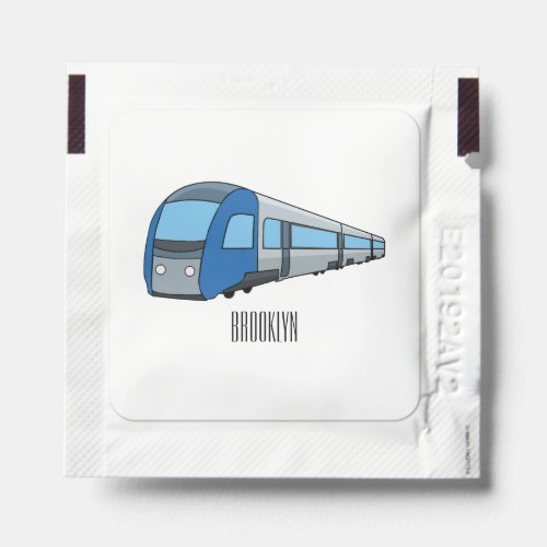 Electric train cartoon illustration hand sanitizer packet