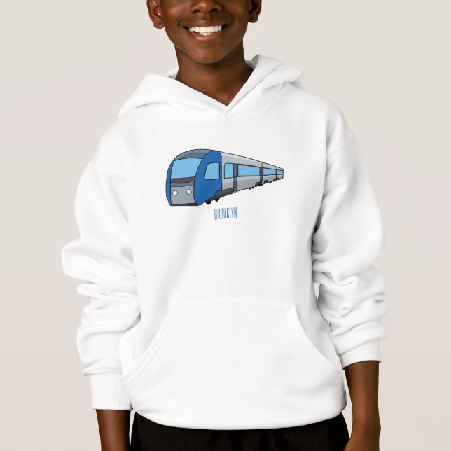 Electric train cartoon illustration hoodie (Front)