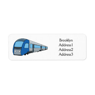 Electric train cartoon illustration label