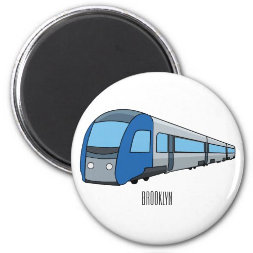 Electric train cartoon illustration  magnet