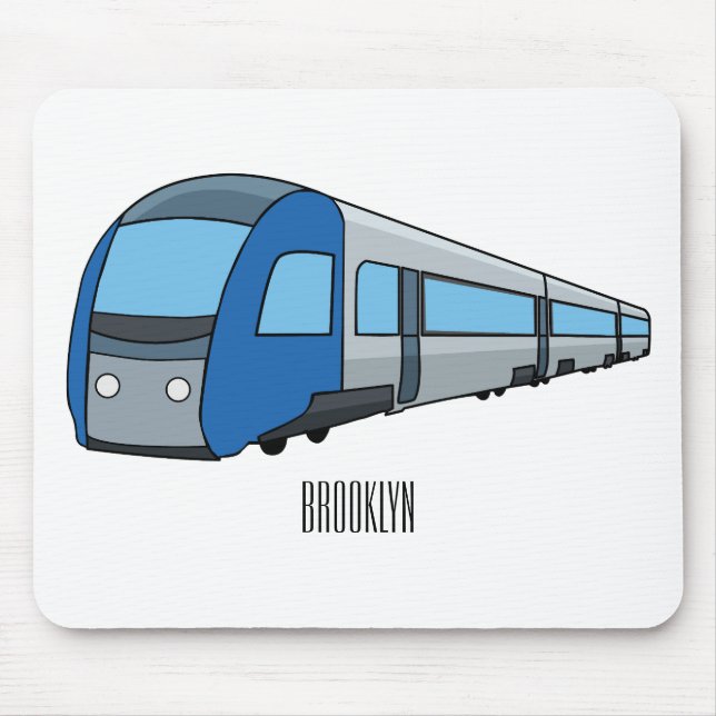 Electric train cartoon illustration mouse pad (Front)
