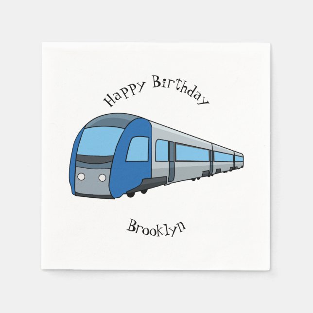 Electric train cartoon illustration napkins (Front)