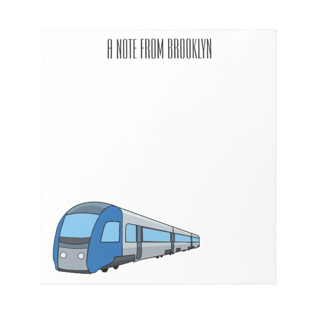 Electric train cartoon illustration notepad (Front)