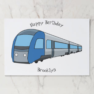 Electric train cartoon illustration paper pad