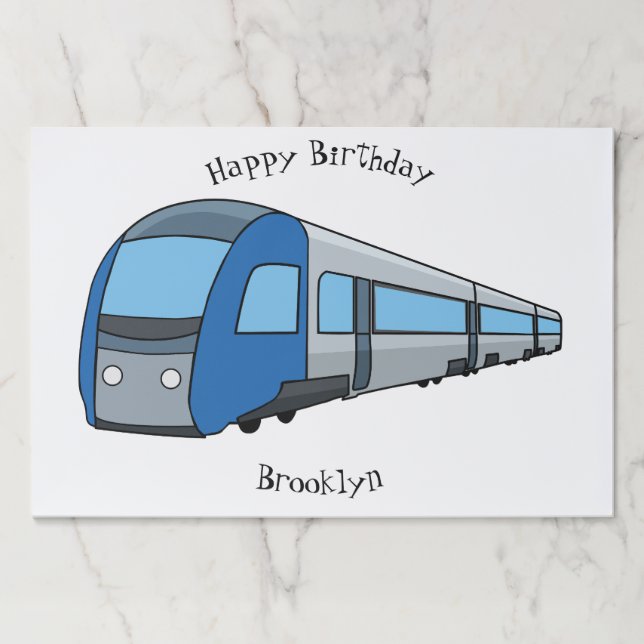 Electric train cartoon illustration paper pad (Front)