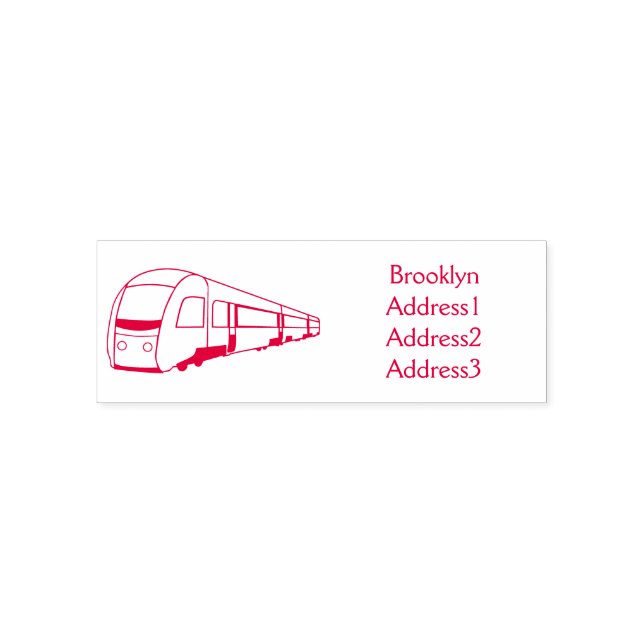 Electric train cartoon illustration self-inking stamp (Design)