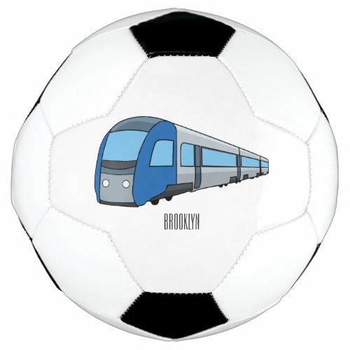 Electric train cartoon illustration  soccer ball