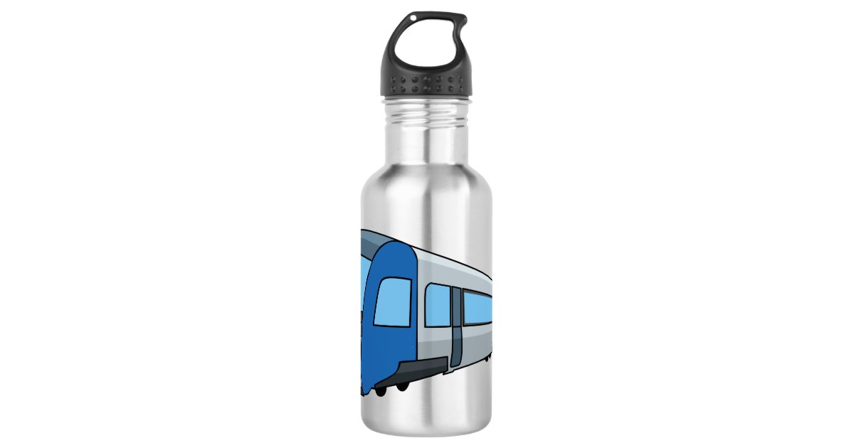 Electric train cartoon illustration stainless steel water bottle