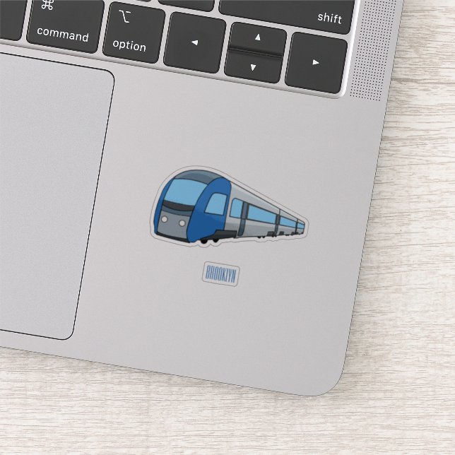 Electric train cartoon illustration sticker (Detail)