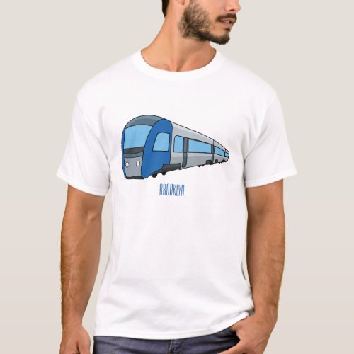 Electric train cartoon illustration T_Shirt
