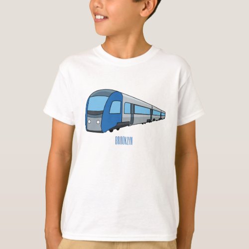 Electric train cartoon illustration T_Shirt