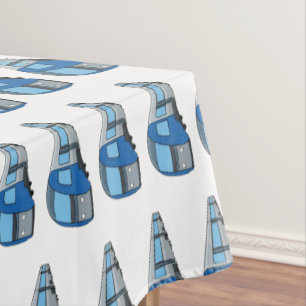 Electric train cartoon illustration tablecloth