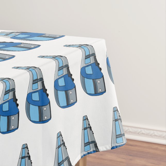 Electric train cartoon illustration tablecloth (In Situ)