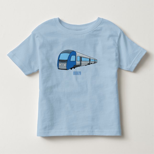 Electric train cartoon illustration toddler t-shirt (Front)
