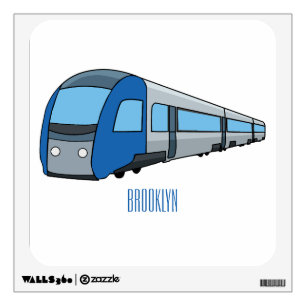 Electric train cartoon illustration wall decal