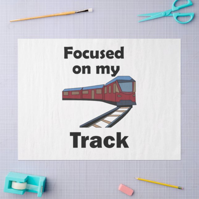 Electric Train Focused On My Track Quote Tissue Paper (Craft)