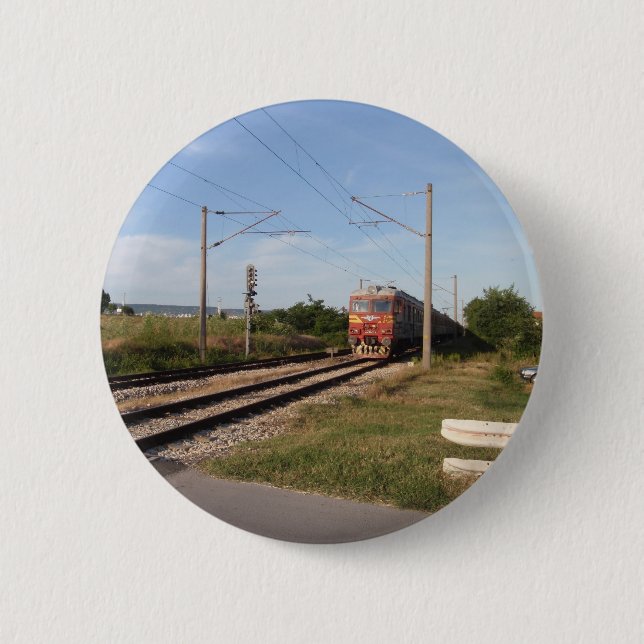Electric Train Pinback Button (Front)