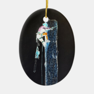Electric Tree Surgeon Arborist chainsaw Ceramic Ornament