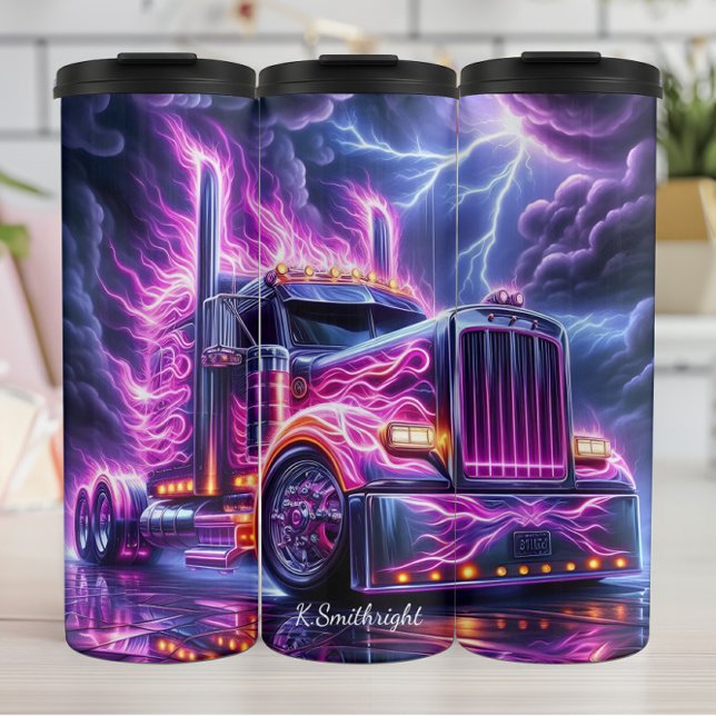 Electric Truck Lightning Storm Purple Thermal Tumbler (Creator Uploaded)