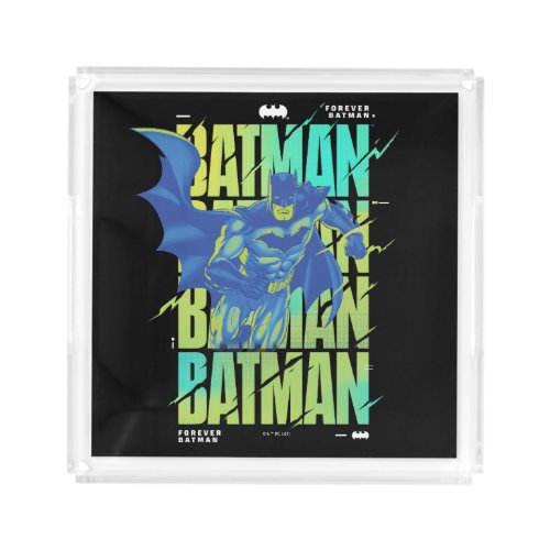 Electric Up Batman Running Through Typography Acrylic Tray