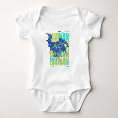 Electric Up Batman Running Through Typography Baby Bodysuit