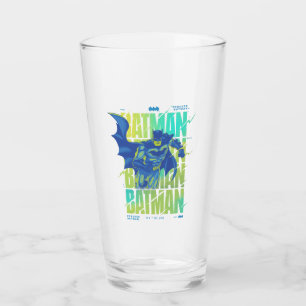 Electric Up Batman Running Through Typography Glass
