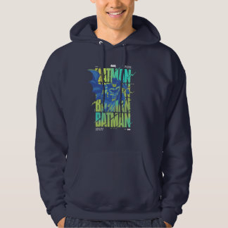 Electric Up Batman Running Through Typography Hoodie