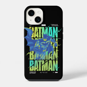 Electric Up Batman Running Through Typography iPhone 14 Case