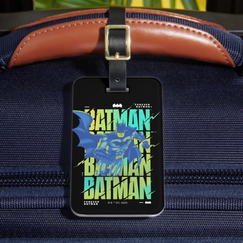 Electric Up Batman Running Through Typography Luggage Tag