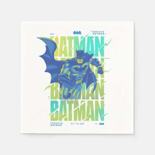 Electric Up Batman Running Through Typography Napkins