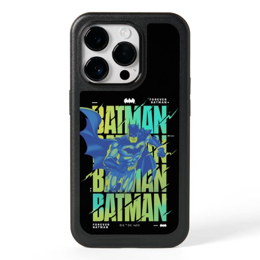 Electric Up Batman Running Through Typography OtterBox iPhone 14 Pro Case
