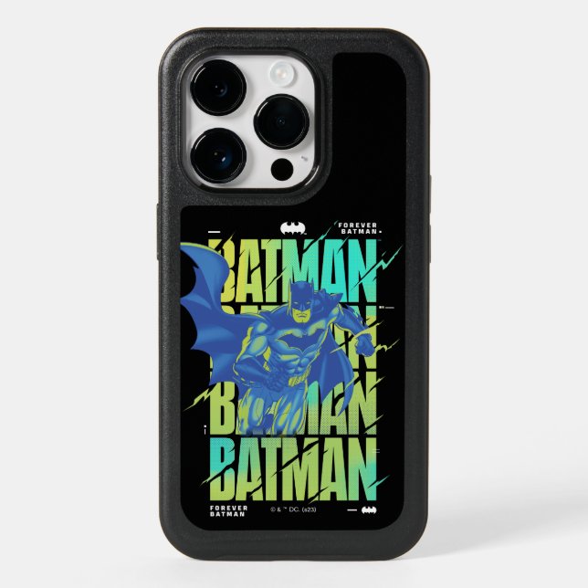 Electric Up Batman Running Through Typography Otterbox iPhone Case (Back)